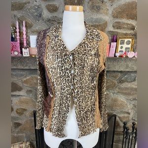 Alberto Makali Cheetah Print Button Up